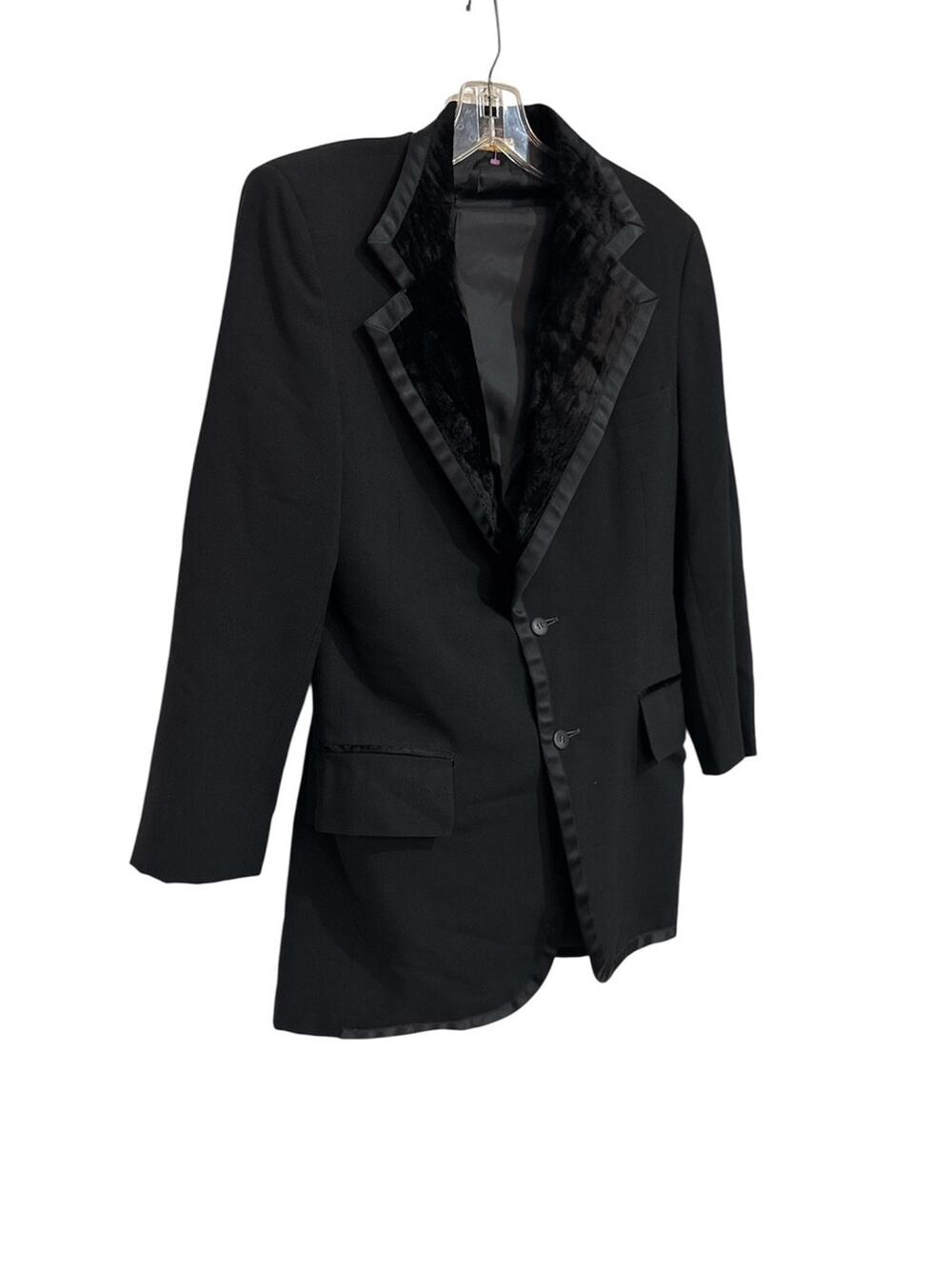 Vintage After 6 Wool Crush Velvet Tux Smoking Blazer SZ 38